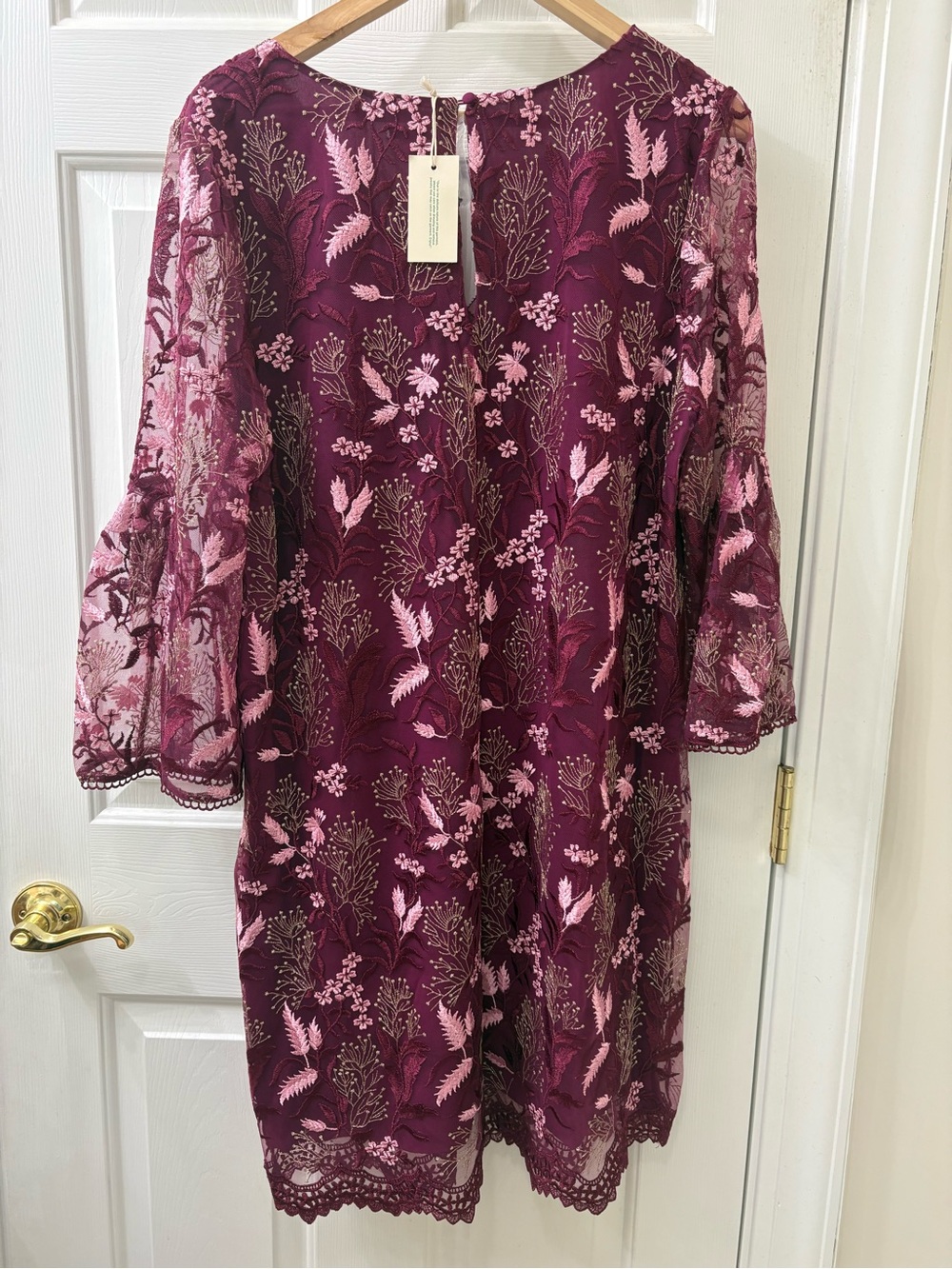 Sundance Seine Moonlight Dress Size Large Raspberry Embroidered New with Tags - Picture 2 of 8